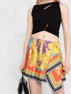 ( Nouvelle Collection ) Versace Minijupe Plissée à Détail Drapé 5L290 DARK ORCHID+SUN -Pas Cher Versace Boutique 17678847 48e9437f 16ed 4247 ad37 e8885b475078 600