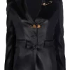 ( Nouvelle Collection ) Versace 1B000 BLACK Blazer à Détail D'épingle Femme