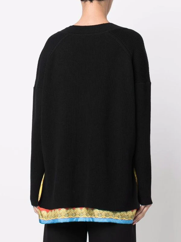 ( Nouvelle Collection ) Versace Pull Barocco à Design Superposé 1B000 BLACK 4 ( Nouvelle Collection ) Versace Pull Barocco à Design Superposé 1B000 BLACK – Image 4