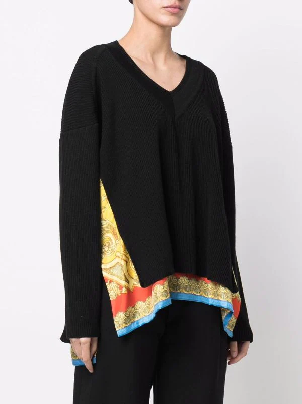 ( Nouvelle Collection ) Versace Pull Barocco à Design Superposé 1B000 BLACK 3 ( Nouvelle Collection ) Versace Pull Barocco à Design Superposé 1B000 BLACK – Image 3