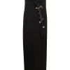 ( Nouvelle Collection ) Versace 1B000 BLACK Robe Safety-Pin à Bordure Greca Femme