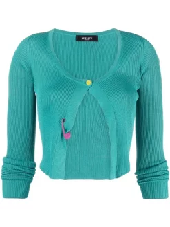 ( Nouvelle Collection ) Versace Cardigan Safety Pin à Boutonnière Femme