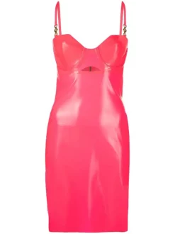 Versace Robe Courte Medusa En Latex Femme