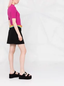 ( Nouvelle Collection ) Versace 1B000 BLACK Minijupe à Détail D'épingle Femme -Pas Cher Versace Boutique 17678884 5f109348 e76a 4d8f 83ff 910d2cf97db6 600