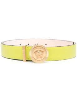 ( Nouvelle Collection ) Versace 1GB0V CITRON VERSACE GOLD Ceinture La Medusa En Cuir Femme