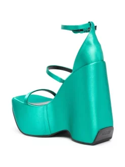 Versace 1V620 TURQUOISE Sandales à Plateforme Femme -Pas Cher Versace Boutique 17678939 39342893 600