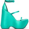 Versace 1V620 TURQUOISE Sandales à Plateforme Femme