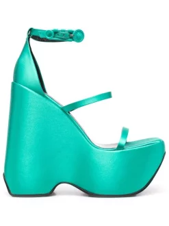 Versace 1V620 TURQUOISE Sandales à Plateforme Femme