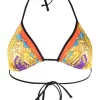 ( Nouvelle Collection ) Versace Haut De Bikini Réversible à Bonnets Triangles 5L290 DARK ORCHID+SUN