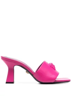 ( Nouvelle Collection ) Versace 1PE80 CERISE CERISE Sandales Medusa En Cuir Femme