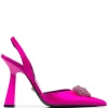 Versace Escarpins Medusa à Fini Satiné 1PA40 DEEP FUXIA