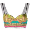 Versace Haut Crop à Bordure En Dentelle Femme