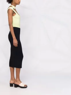 ( Nouvelle Collection ) Versace Jupe Mi-longue Safety Pin En Maille Nervurée Femme -Pas Cher Versace Boutique 17679651 38211553 600