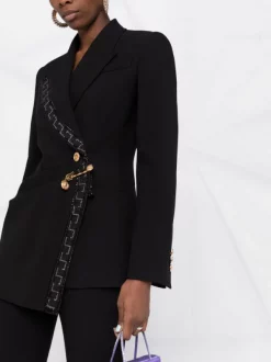 ( Nouvelle Collection ) Versace Blazer Greca à Détail D'épingle 1B000 BLACK -Pas Cher Versace Boutique 17679652 e48aed98 3259 464d aa64 ab6d3e7def39 600
