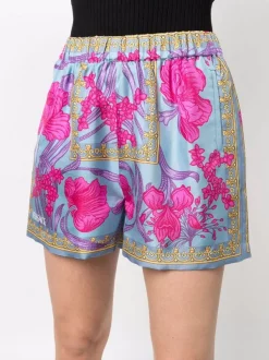 ( Nouvelle Collection ) Versace Short Satiné à Imprimé Cornflower 5V250 CORNFLOWER+PRINT -Pas Cher Versace Boutique 17679659 38093726 600
