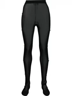 ( Nouvelle Collection ) Versace Collants Taille-haute à Boutons Décoratifs Femme