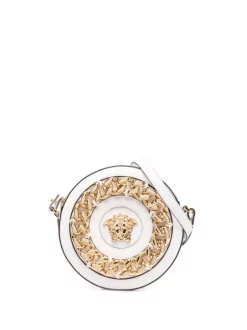 ( Nouvelle Collection ) Versace Sac Rond La Medusa En Cuir 1W00V OPTICAL WHITE-VERSACE GOLD