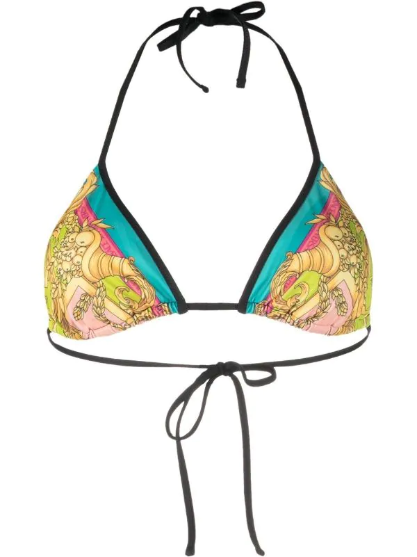 ( Nouvelle Collection ) Versace 5P370 MAUVELOUS CITRON Haut De Bikini à Imprimé Graphique Femme 1 ( Nouvelle Collection ) Versace 5P370 MAUVELOUS CITRON Haut De Bikini à Imprimé Graphique Femme