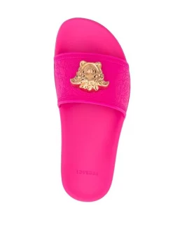( Nouvelle Collection ) Versace Claquettes à Plaque Medusa 1P86V FUXIA-ORO VERSAGE -Pas Cher Versace Boutique 17680514 38917888 600