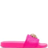 ( Nouvelle Collection ) Versace Claquettes à Plaque Medusa 1P86V FUXIA-ORO VERSAGE