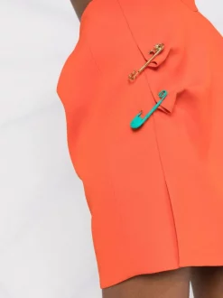 ( Nouvelle Collection ) Versace Robe Sans Manches à Détail D'épingle 1O530 ORANGE -Pas Cher Versace Boutique 17680516 39459100 600