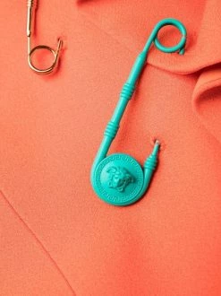 ( Nouvelle Collection ) Versace Robe Sans Manches à Détail D'épingle 1O530 ORANGE -Pas Cher Versace Boutique 17680516 39460102 600