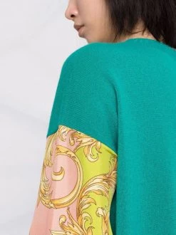 ( Nouvelle Collection ) Versace 1V560 TURQUOISE Pull Medusa Renaissance à Manches Contrastantes Femme 10 ( Nouvelle Collection ) Versace 1V560 TURQUOISE Pull Medusa Renaissance à Manches Contrastantes Femme -Pas Cher Versace Boutique 17680518 38232530 600