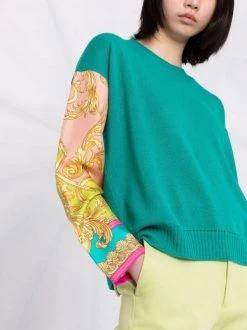 ( Nouvelle Collection ) Versace 1V560 TURQUOISE Pull Medusa Renaissance à Manches Contrastantes Femme 8 ( Nouvelle Collection ) Versace 1V560 TURQUOISE Pull Medusa Renaissance à Manches Contrastantes Femme -Pas Cher Versace Boutique 17680518 38232543 600