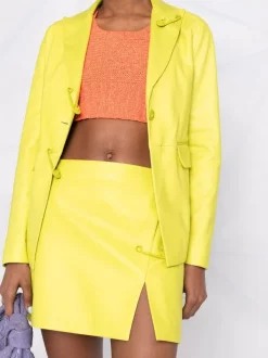 ( Nouvelle Collection ) Versace Minijupe à Détail épingle à Nourrice Medusa 1GB00 CITRON -Pas Cher Versace Boutique 17680521 38689620 600