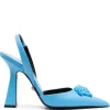 ( Nouvelle Collection ) Versace 1UC50 DV BLUE Escarpins En Cuir à Plaque Medusa Femme