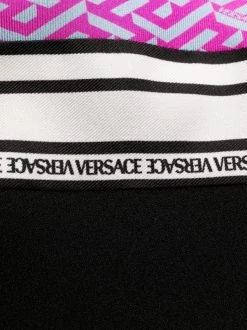 ( Nouvelle Collection ) Versace 1B000 BLACK Robe Acid Bouquet à Imprimé La Greca Signature Femme -Pas Cher Versace Boutique 17680530 39009218 600