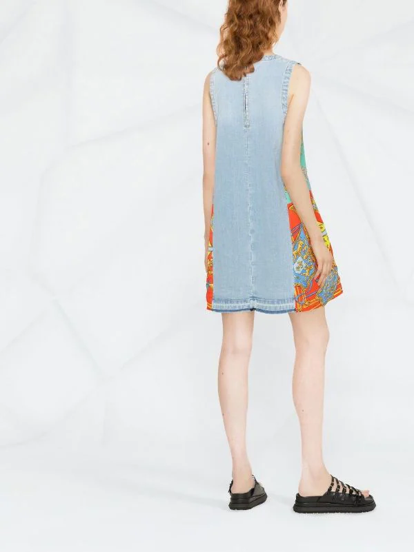Versace Robe En Jean à Empiècements Contrastants 2D470 MEDIUM BLUE+MULTICOLOR 3 Versace Robe En Jean à Empiècements Contrastants 2D470 MEDIUM BLUE+MULTICOLOR – Image 3
