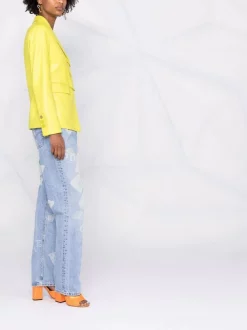 ( Nouvelle Collection ) Versace Veste En Cuir à Détail Medusa Safety Pin 1GB00 CITRON -Pas Cher Versace Boutique 17680533 38692696 600