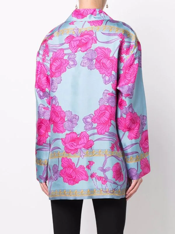 ( Nouvelle Collection ) Versace Chemise En Soie à Fleurs Femme 4 ( Nouvelle Collection ) Versace Chemise En Soie à Fleurs Femme – Image 4