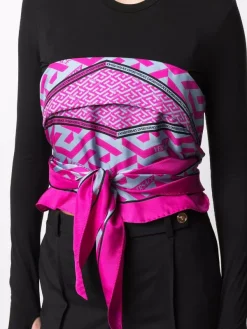 ( Nouvelle Collection ) Versace Haut à Détail De Foulard Greca En Soie Femme -Pas Cher Versace Boutique 17680540 38805979 600