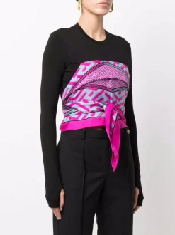 ( Nouvelle Collection ) Versace Haut à Détail De Foulard Greca En Soie Femme -Pas Cher Versace Boutique 17680540 38809155 600