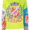 ( Nouvelle Collection ) Versace 6X110 MULTICOLOR Pull à Logo Poitrine Femme