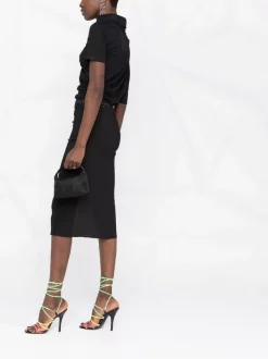 ( Nouvelle Collection ) Versace 1B000 BLACK Jupe Fendue à Détail D'épingle Femme -Pas Cher Versace Boutique 17680544 39291454 600