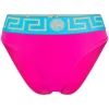 ( Positively Conscious ) Versace 2P890 CERISE+TEAL Bas De Bikini à Motif Greca Key Femme