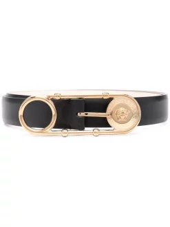 Versace Ceinture En Cuir à Boucle Safety Pin Femme