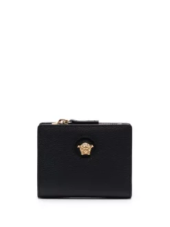 ( Nouvelle Collection ) Versace 1B00V NERO - ORO VERSACE Portefeuille En Cuir à Logo Medusa Femme