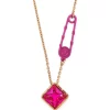 ( Nouvelle Collection ) Versace Collier Medusa Safety Pin Orné De Cristal 4J350 VERSACEGOLD-CERISE