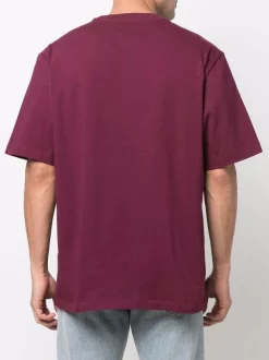 ( Nouvelle Collection ) Versace T-shirt à Logo Imprimé 1R580 DARK BORDEAUX -Pas Cher Versace Boutique 17680999 37885720 600