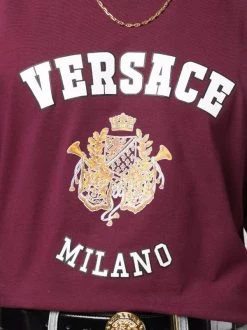 ( Nouvelle Collection ) Versace T-shirt à Logo Imprimé 1R580 DARK BORDEAUX -Pas Cher Versace Boutique 17680999 37885723 600