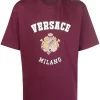 ( Nouvelle Collection ) Versace T-shirt à Logo Imprimé 1R580 DARK BORDEAUX