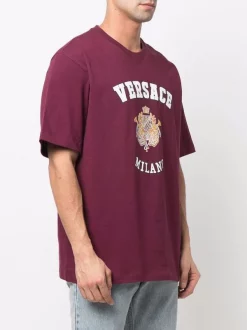 ( Nouvelle Collection ) Versace T-shirt à Logo Imprimé 1R580 DARK BORDEAUX -Pas Cher Versace Boutique 17680999 37886878 600