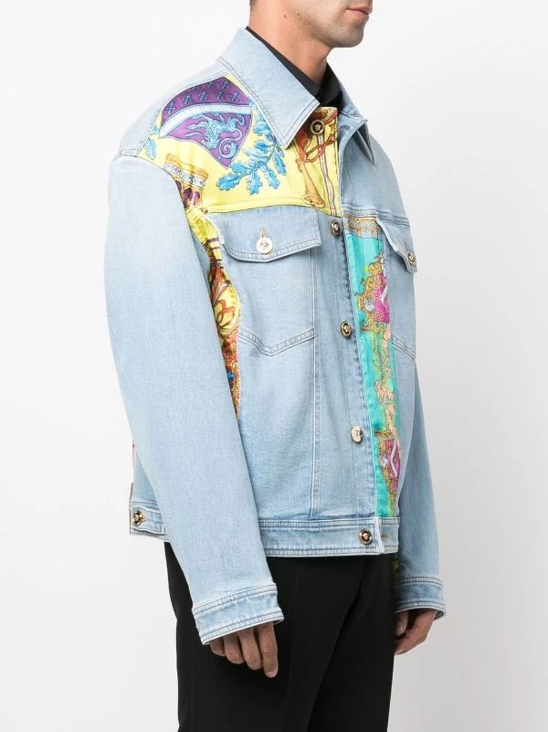 Versace Veste En Jean à Design Patchwork Homme 3 Versace Veste En Jean à Design Patchwork Homme – Image 3
