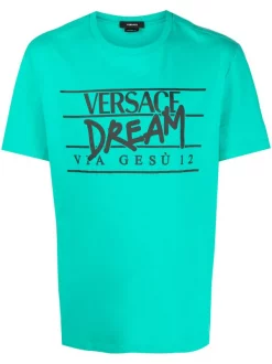 ( Nouvelle Collection ) Versace T-shirt à Slogan Imprimé Homme