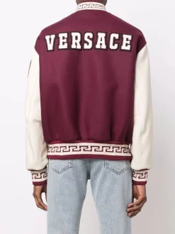 ( Nouvelle Collection ) Versace Veste Teddy à Style Retro 2R610 CLARET ECRU -Pas Cher Versace Boutique 17681305 38918598 600