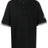 ( Nouvelle Collection ) Versace 1B000 BLACK Polo à Bande Logo Homme